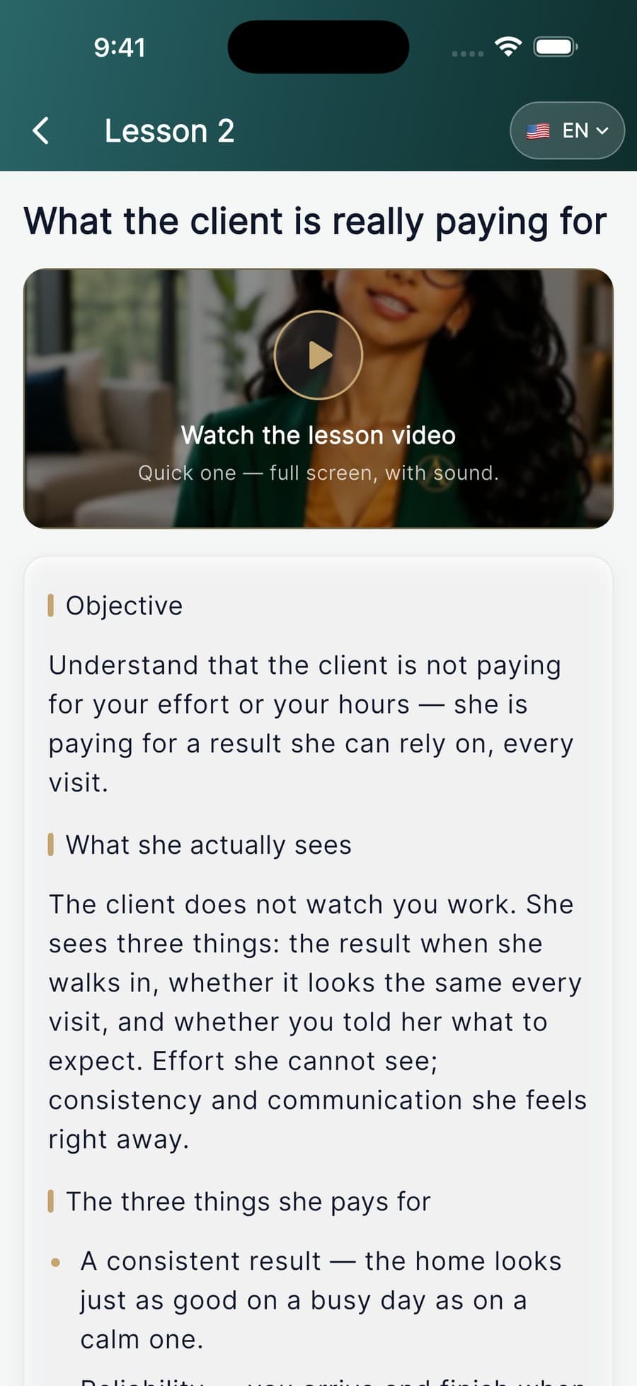 The lessons
